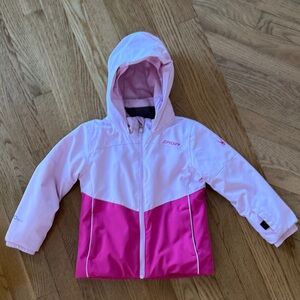 Pink and White Hooded Jacket